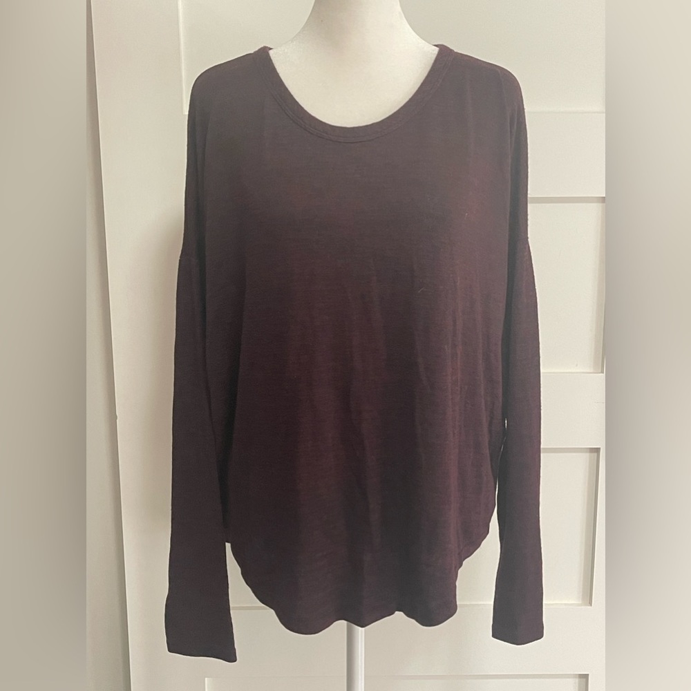 Rag & Bone Burgundy Long Sleeve Top Size Medium